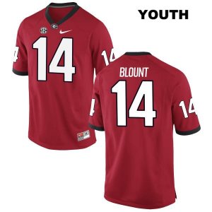 Youth Georgia Bulldogs NCAA #14 Trey Blount Nike Stitched Red Authentic College Football Jersey OLQ0654XG